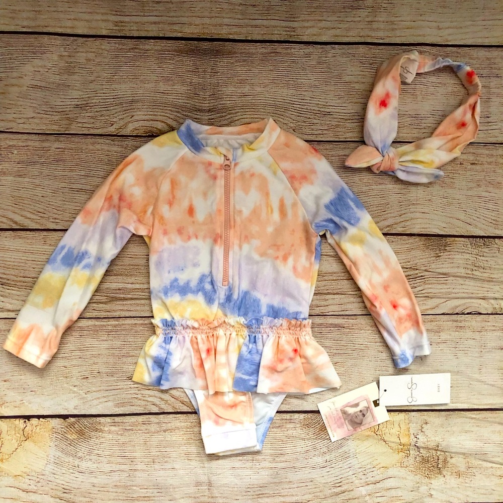 Jessica Simpson Rashguard & Headband Set - NEW